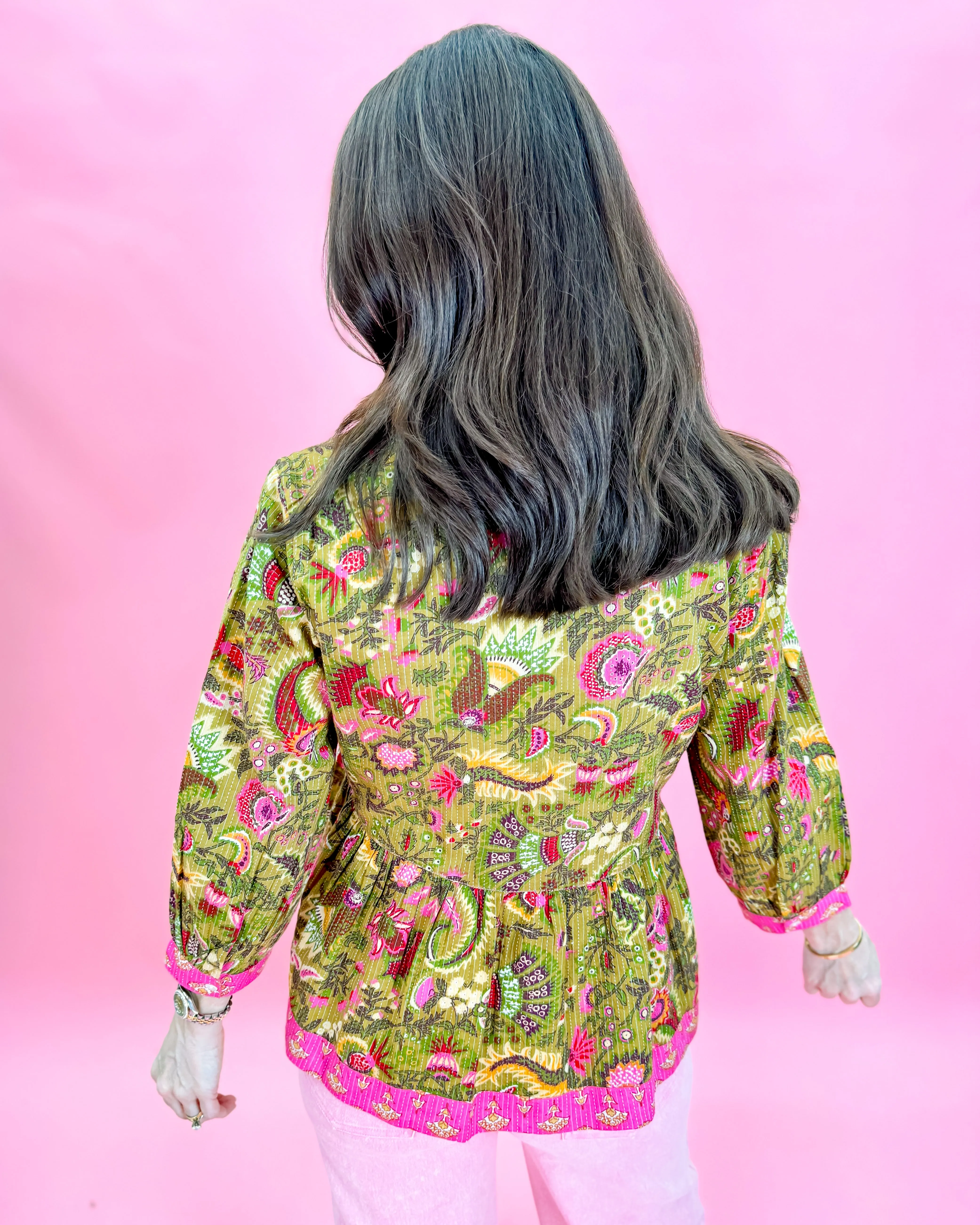 Peplum Kantha Stitch Top