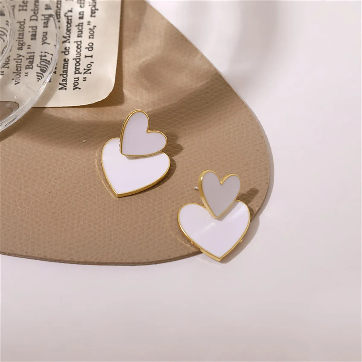 Pink Enamel & 18K Gold-Plated Heart Ear Jackets