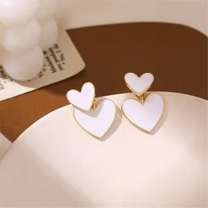 Pink Enamel & 18K Gold-Plated Heart Ear Jackets