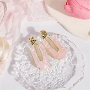 Pink Shell & 18K Gold-Plated Oval Drop Earrings