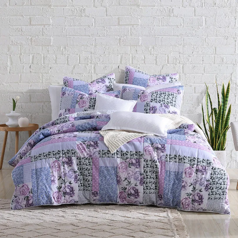 Platinum Collection BESSIE LILAC QUILT COVER SET