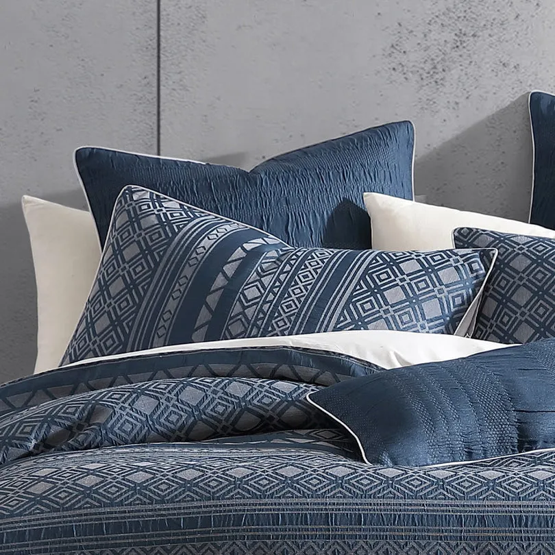 Platinum Collection ORLANDO INDIGO QUILT COVER SET