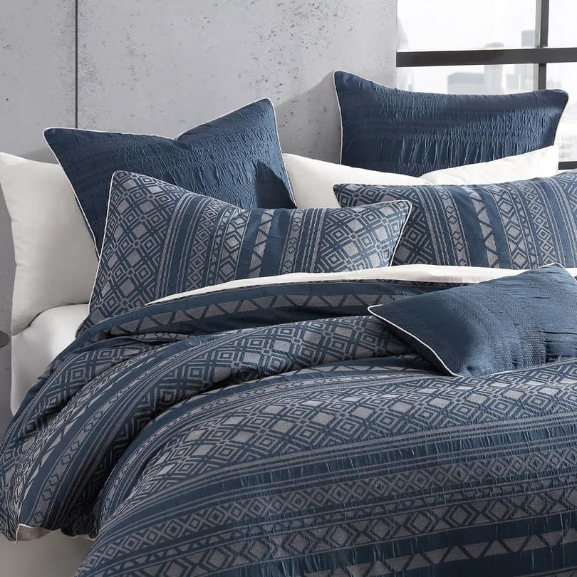 Platinum Collection ORLANDO INDIGO QUILT COVER SET