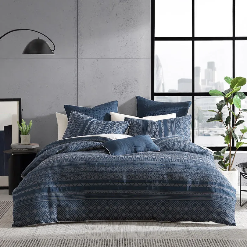Platinum Collection ORLANDO INDIGO QUILT COVER SET