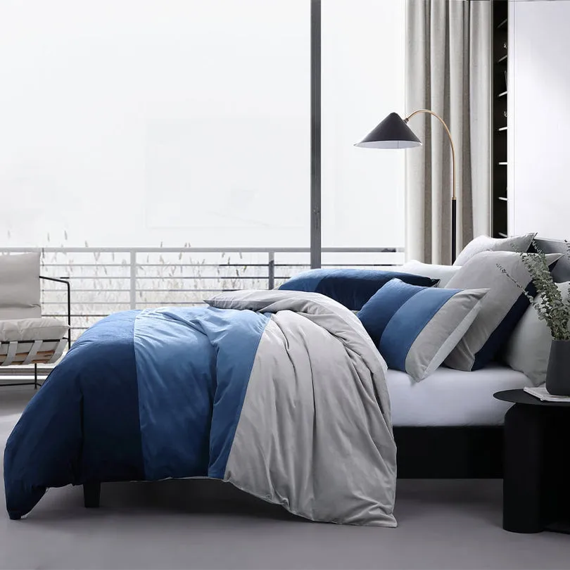 Platinum Collection PARKER BLUE QUILT COVER SET