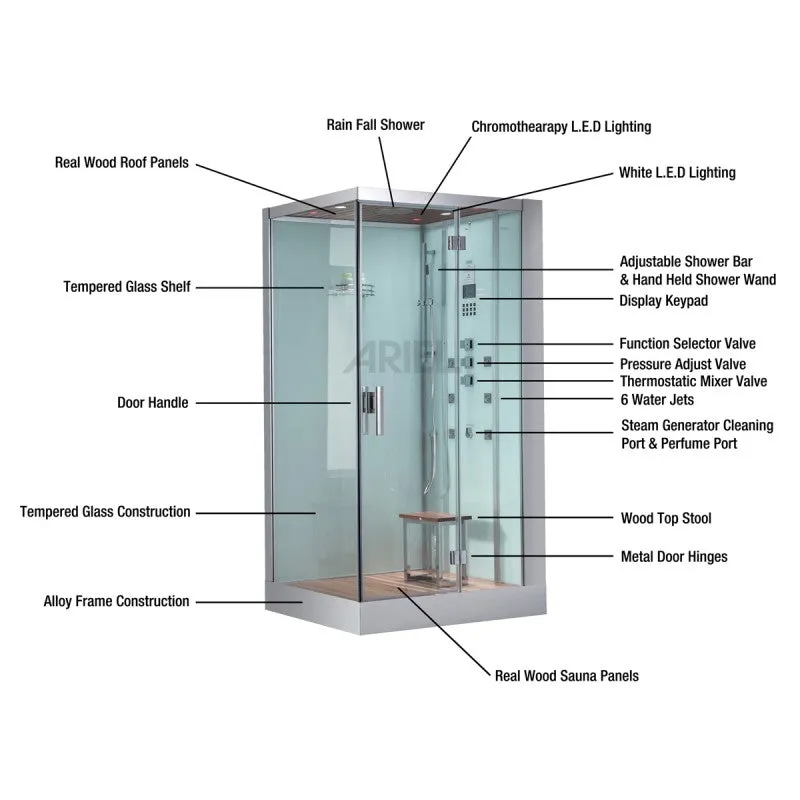 Platinum DZ961(L/R) White Steam Shower