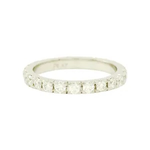 Platinum French Pavé Set Eternity Band with 2mm Natural Diamonds