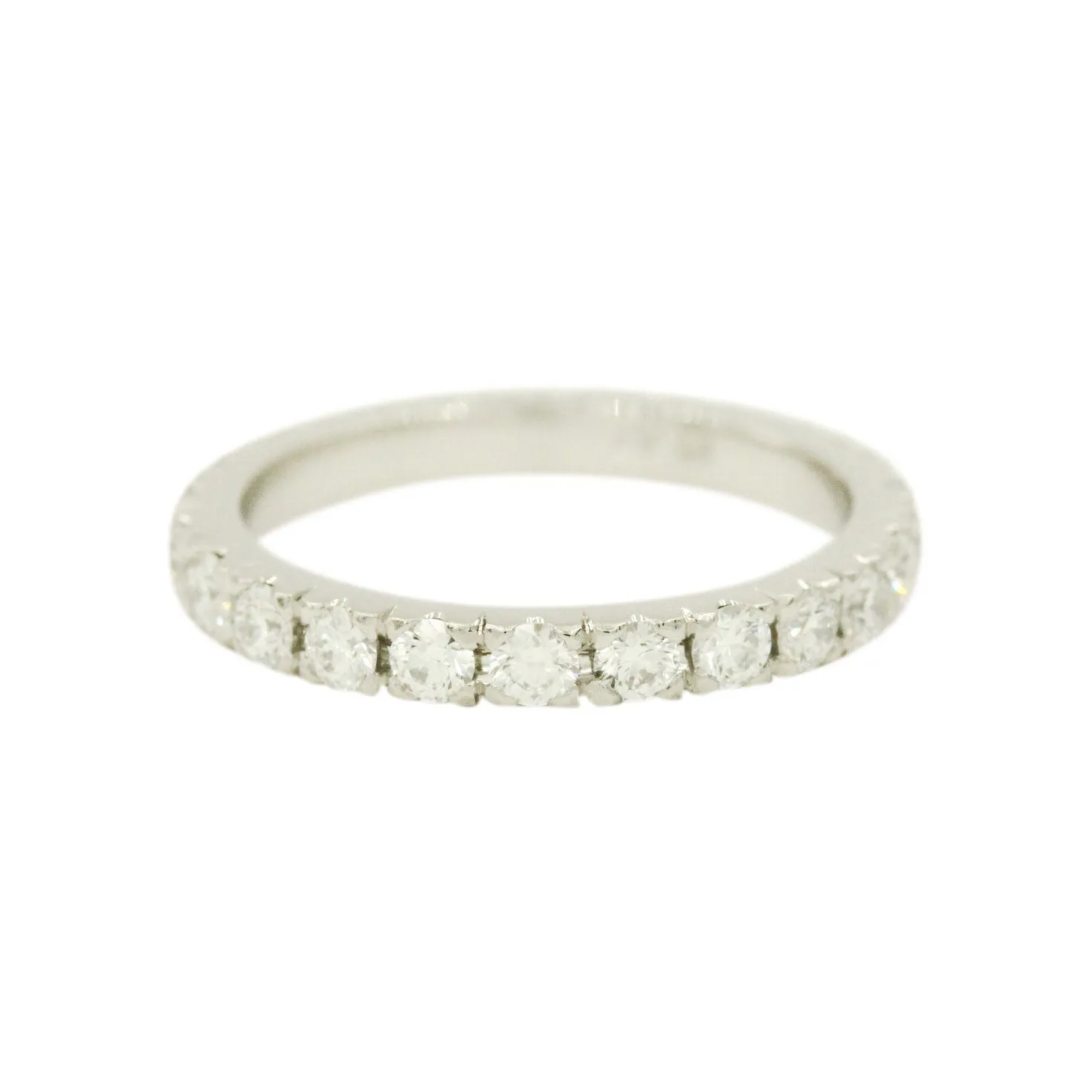 Platinum French Pavé Set Eternity Band with 2mm Natural Diamonds