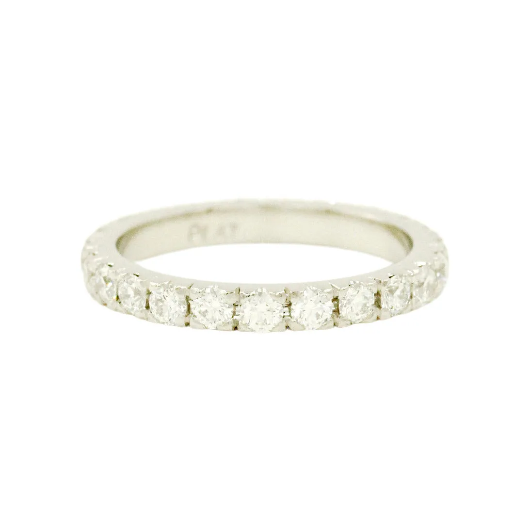 Platinum French Pavé Set Eternity Band with 2mm Natural Diamonds