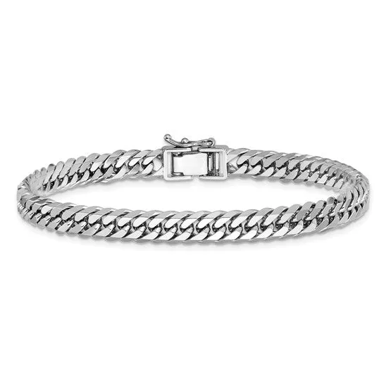 PLATINUM SOLID, Men's Heavy, Polished Diamond Cut Curb Bracelet