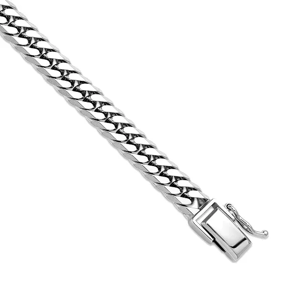 PLATINUM SOLID, Men's Heavy, Polished Diamond Cut Curb Bracelet