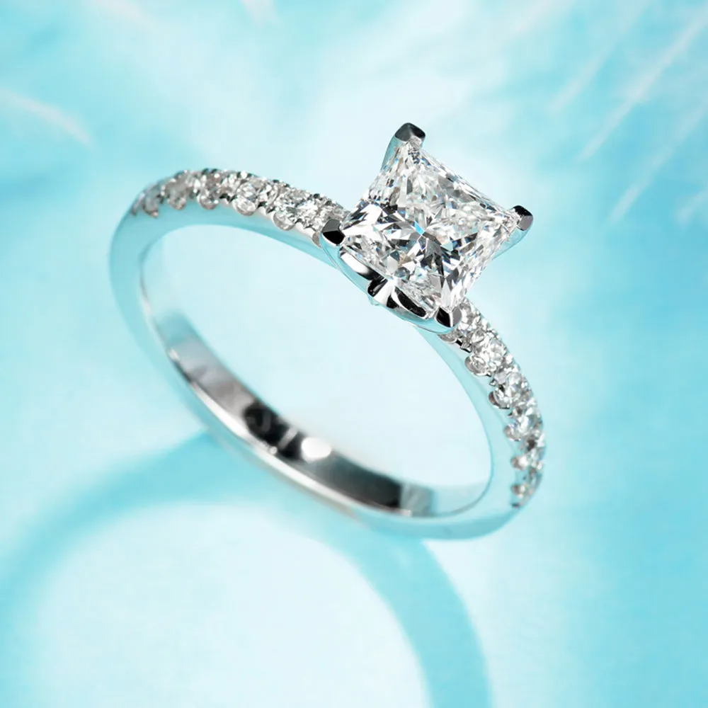 Princess Cut GIA Diamond Engagement Ring