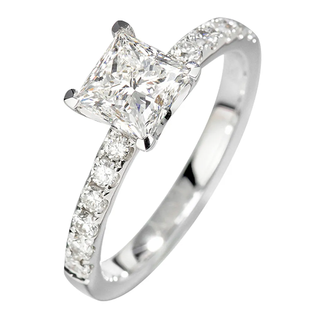 Princess Cut GIA Diamond Engagement Ring
