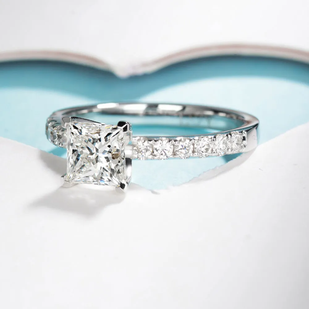 Princess Cut GIA Diamond Engagement Ring