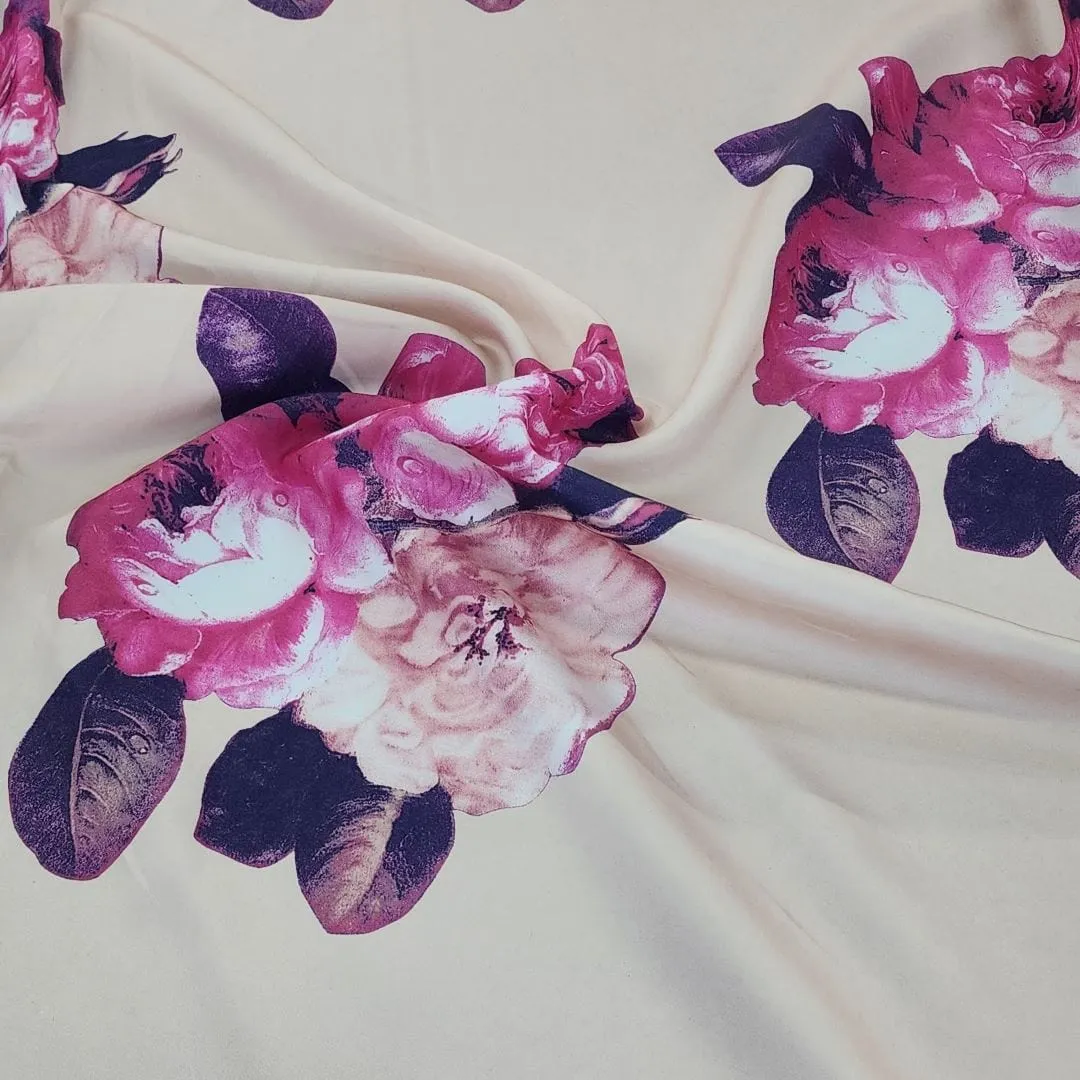 Printed Ballroom Satin Fabric Nude 150 cm
