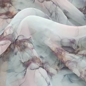 Printed Organdy Fabric Floral Blush 150cm