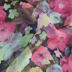 Printed Organdy Fabric Floral Pink 150cm