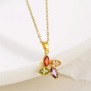 Purple Multicolor Crystal & 18K Gold-Plated Pendant Necklace