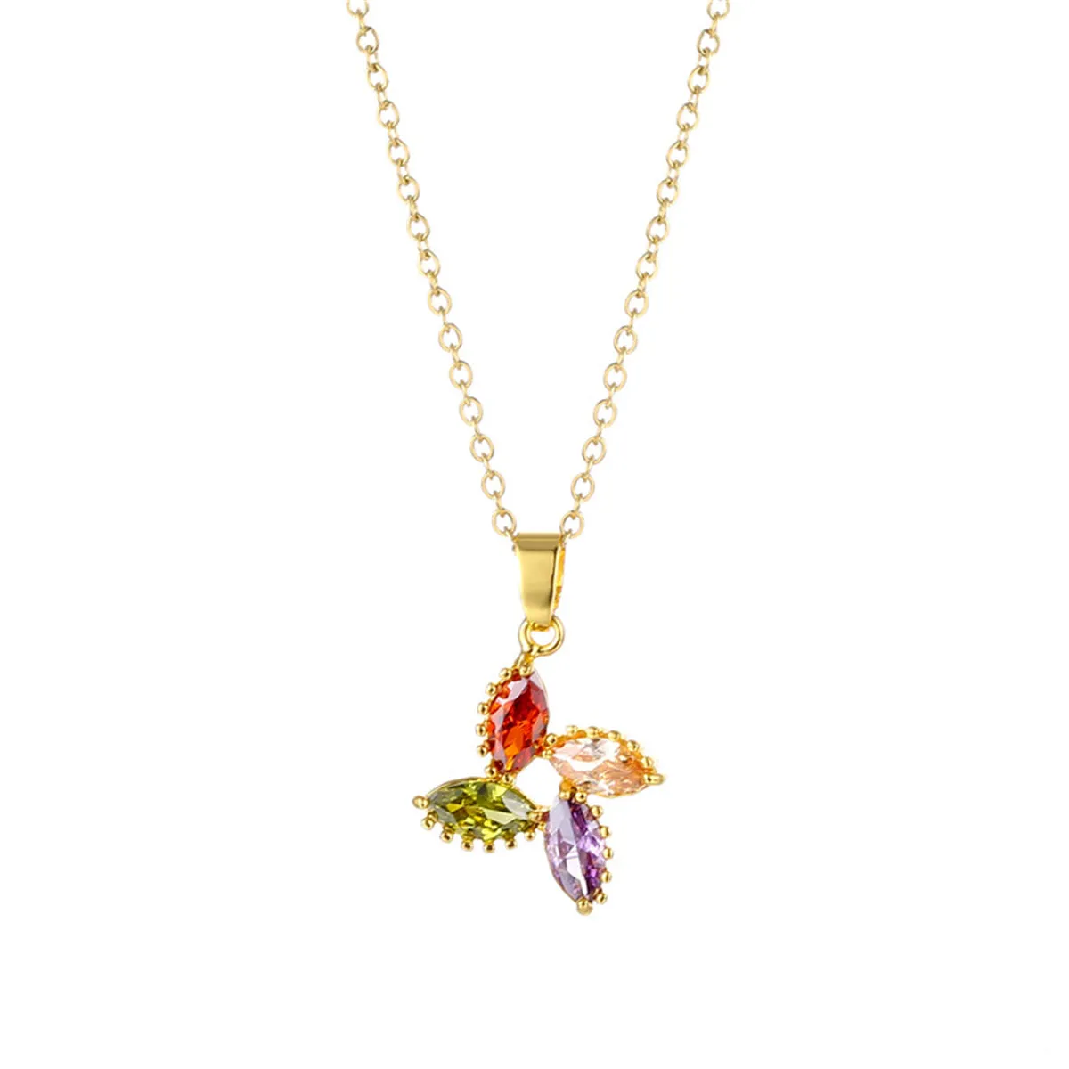 Purple Multicolor Crystal & 18K Gold-Plated Pendant Necklace