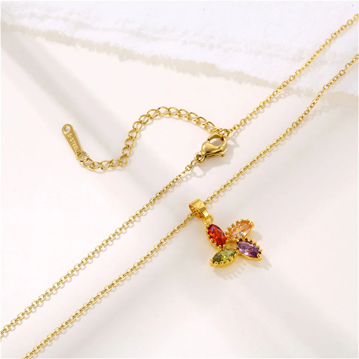 Purple Multicolor Crystal & 18K Gold-Plated Pendant Necklace