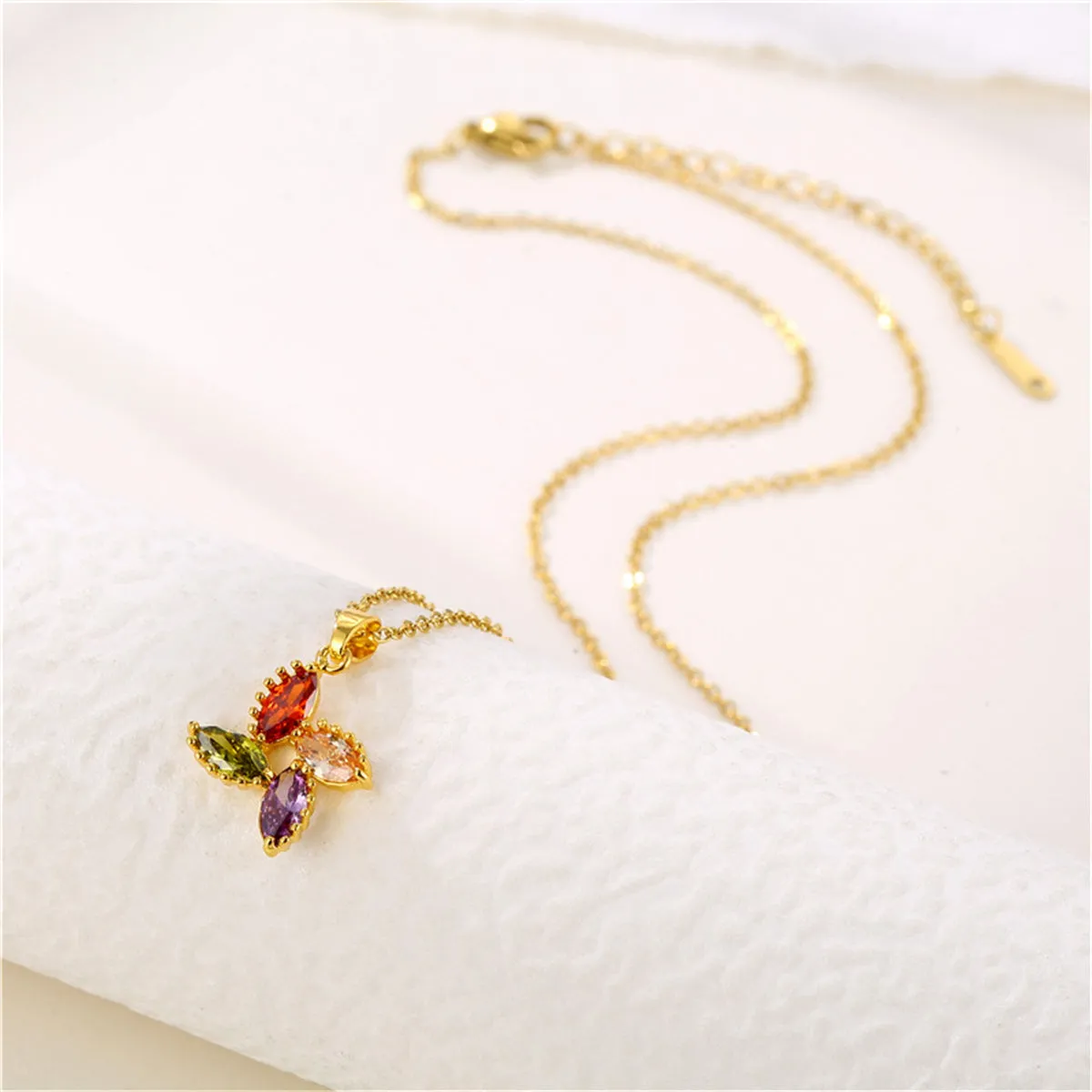 Purple Multicolor Crystal & 18K Gold-Plated Pendant Necklace
