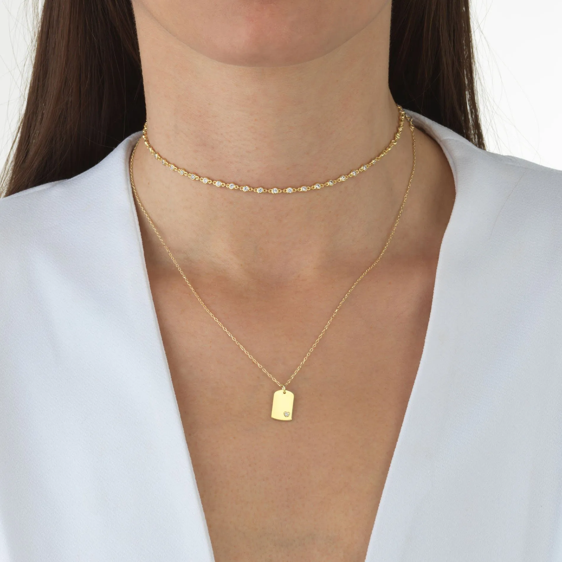Rainbow Bezel Chain Choker