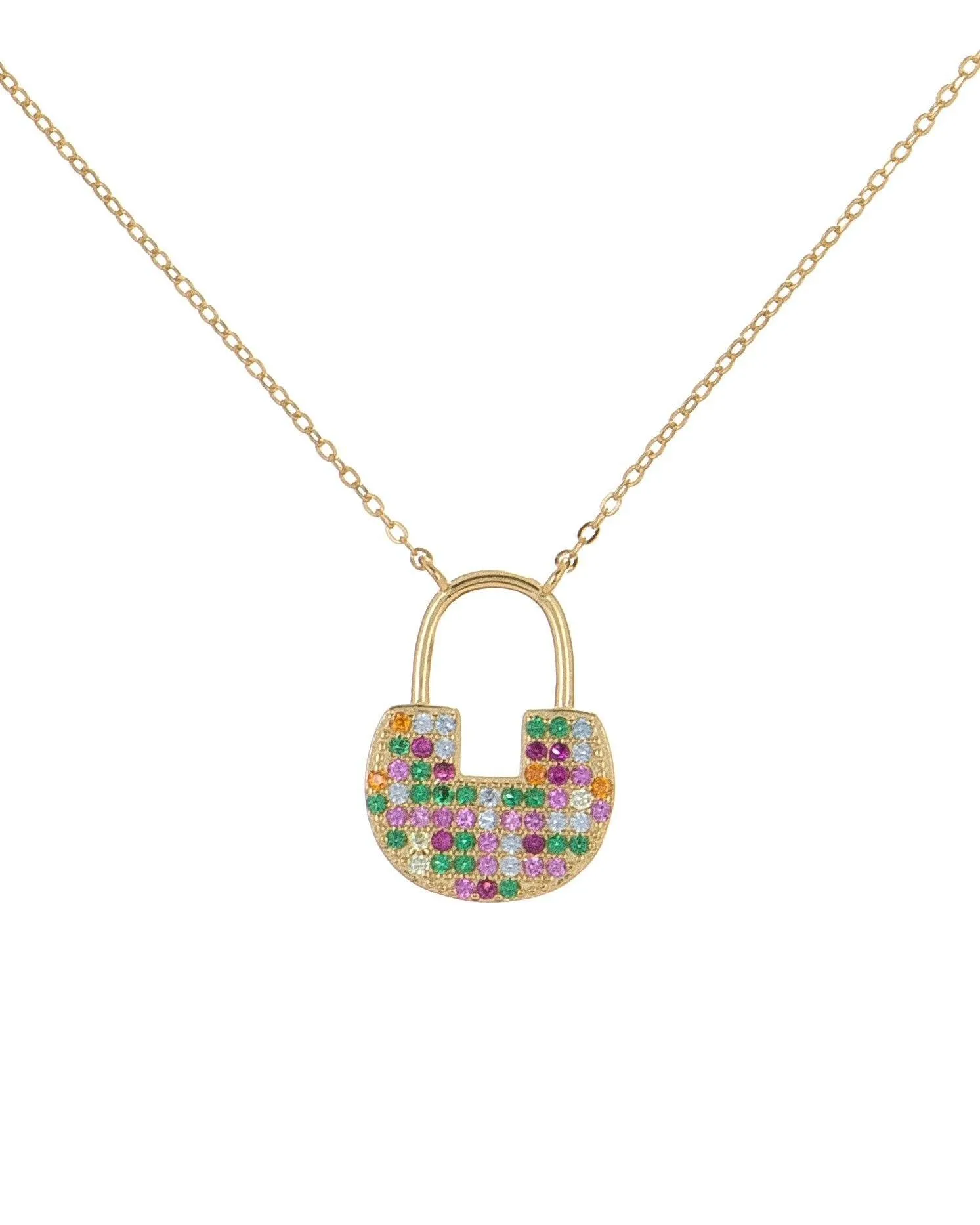 Rainbow Lock Necklace