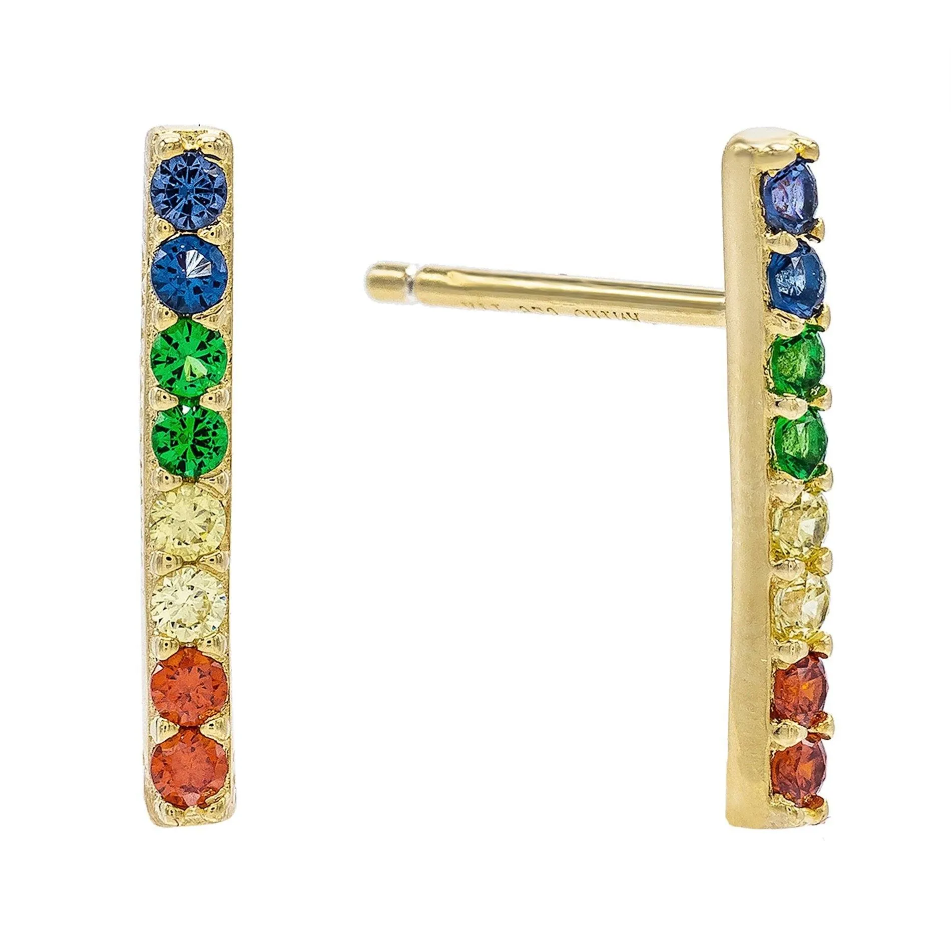 Rainbow Long Bar Stud Earring