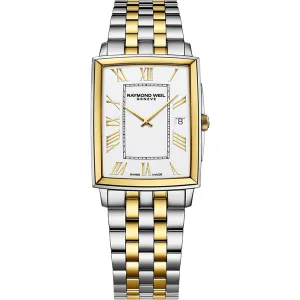 Raymond Weil Men's Toccata Classic Rectangular Two Tone Bracelet White Dial Watch