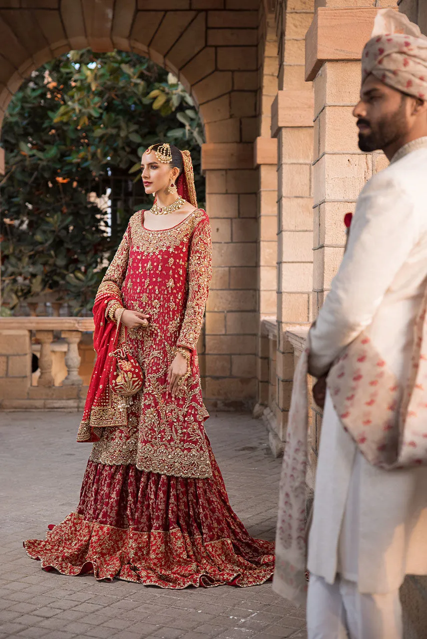 Red Bridal Lehenga Kameez and Dupatta Pakistani Dress