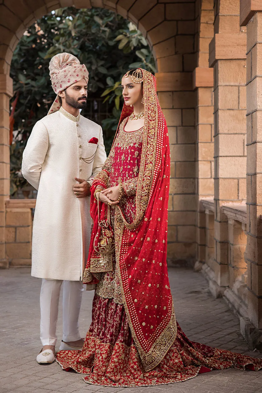 Red Bridal Lehenga Kameez and Dupatta Pakistani Dress