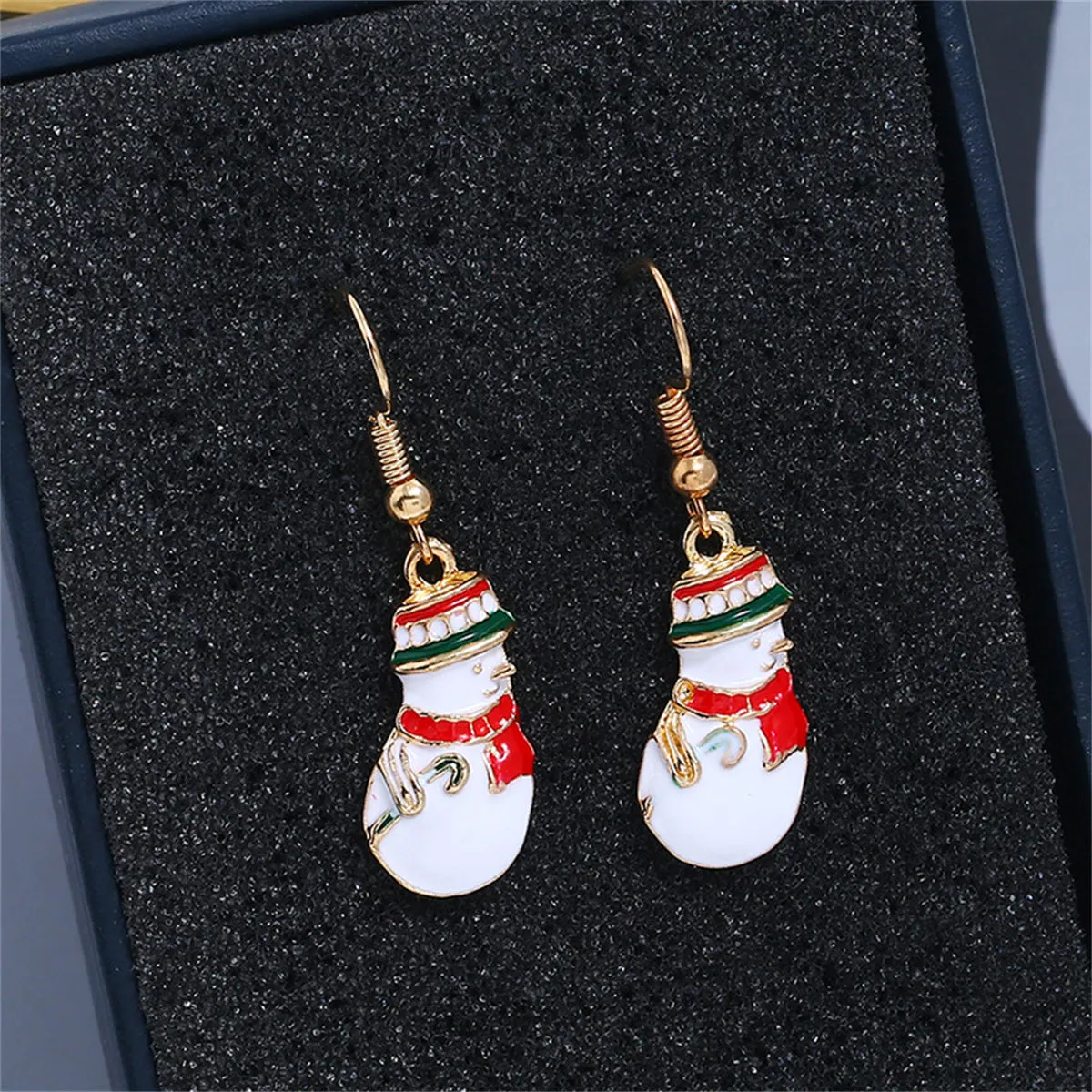 Red Enamel & 18K Gold-Plated Snowman Dangle Earring Pendant Necklace Set