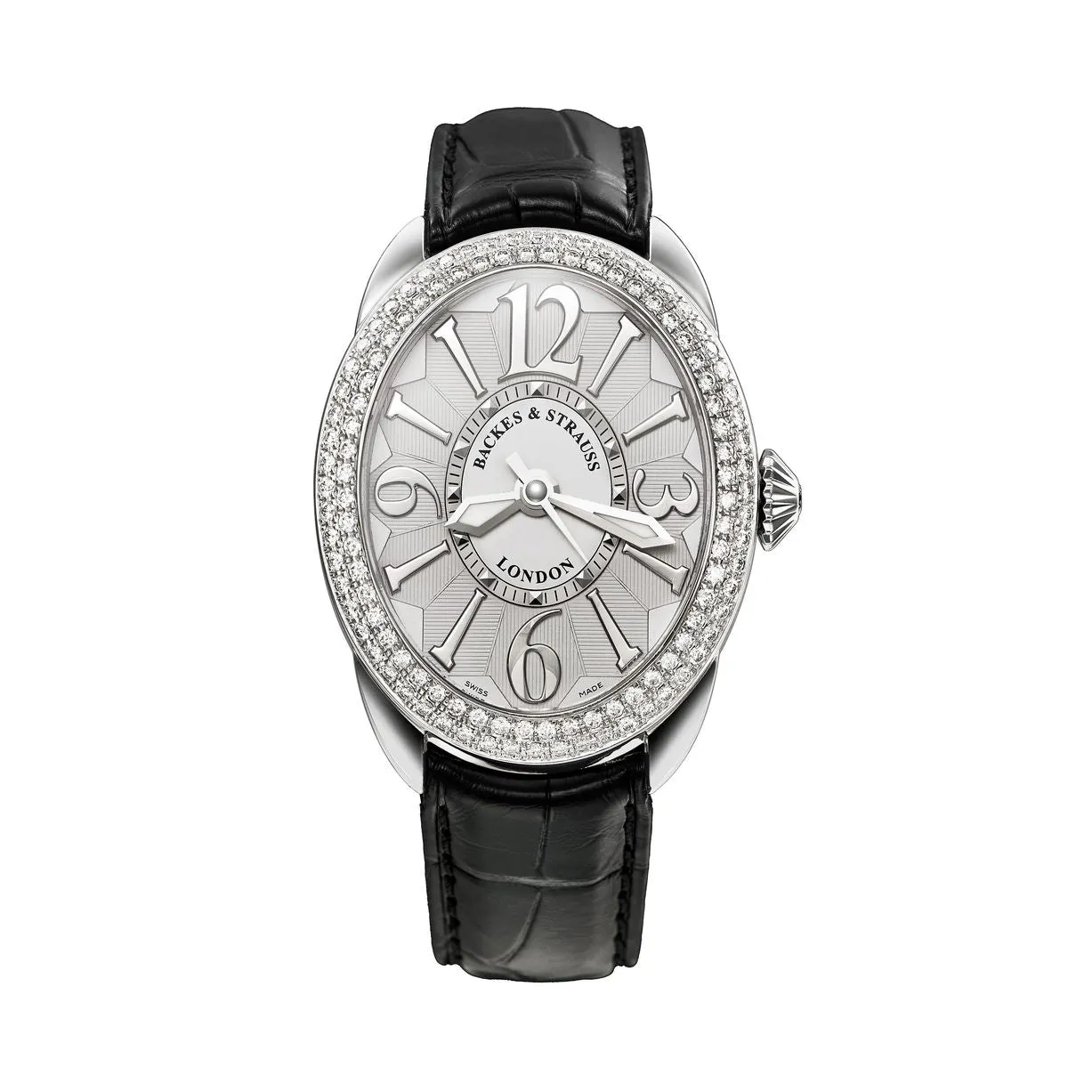 Regent Steel 3643 SP Luxury Diamond Watch for Women - 36 x 43 mm Stainless Steel - Backes & Strauss