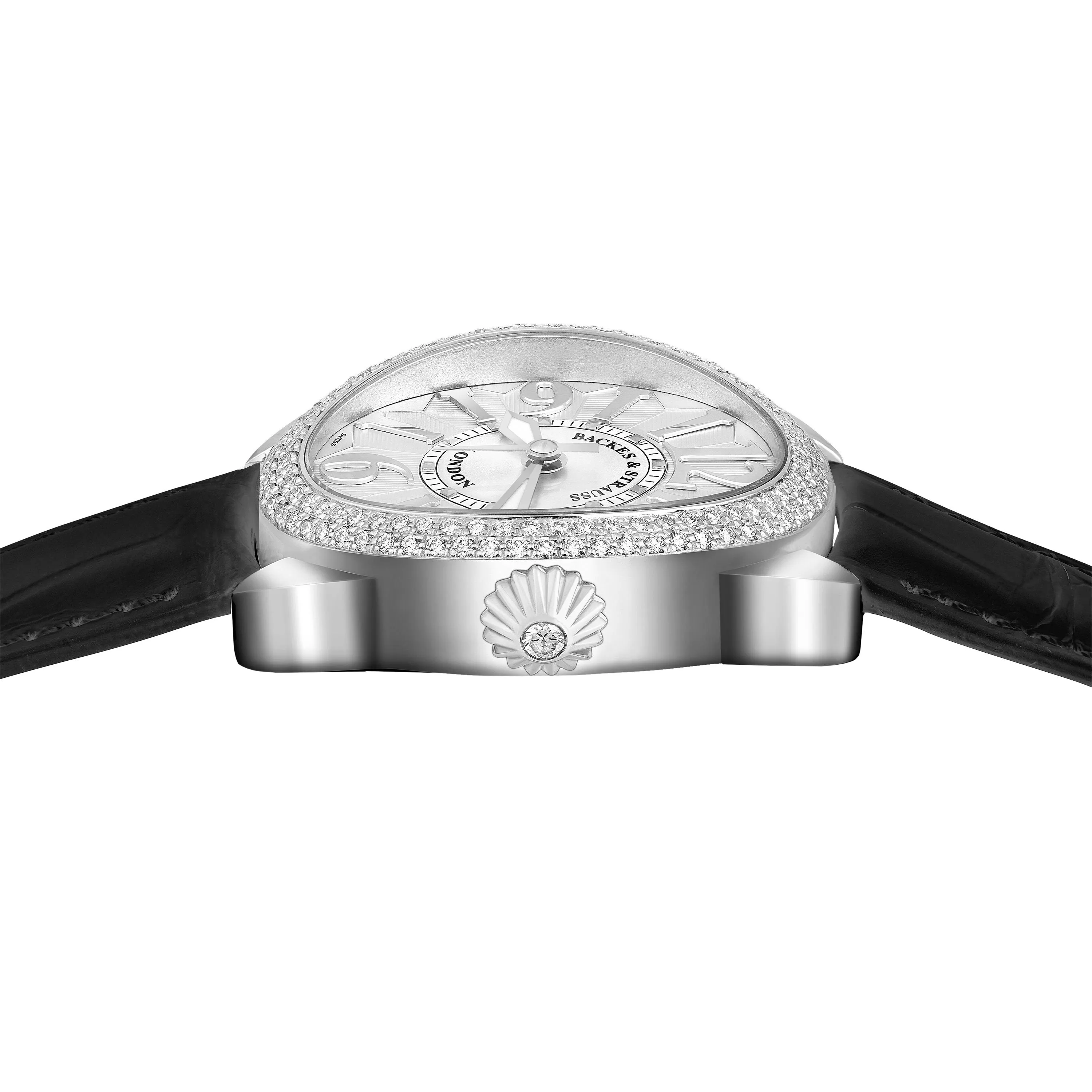 Regent Steel 3643 SP Luxury Diamond Watch for Women - 36 x 43 mm Stainless Steel - Backes & Strauss