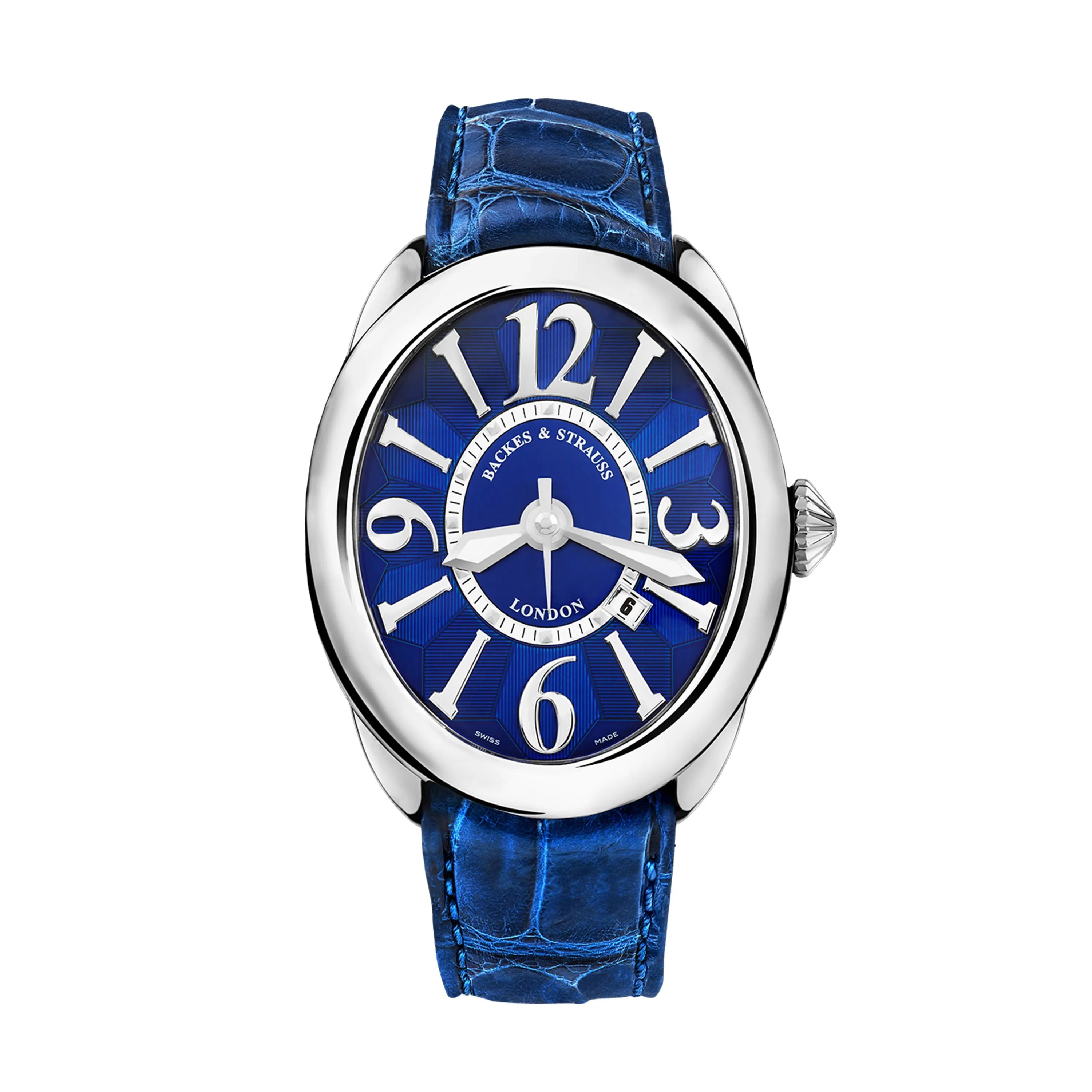 Regent Steel 4452 Luxury Diamond Watch for Men - 44 x 52 mm Stainless Steel - Backes & Strauss