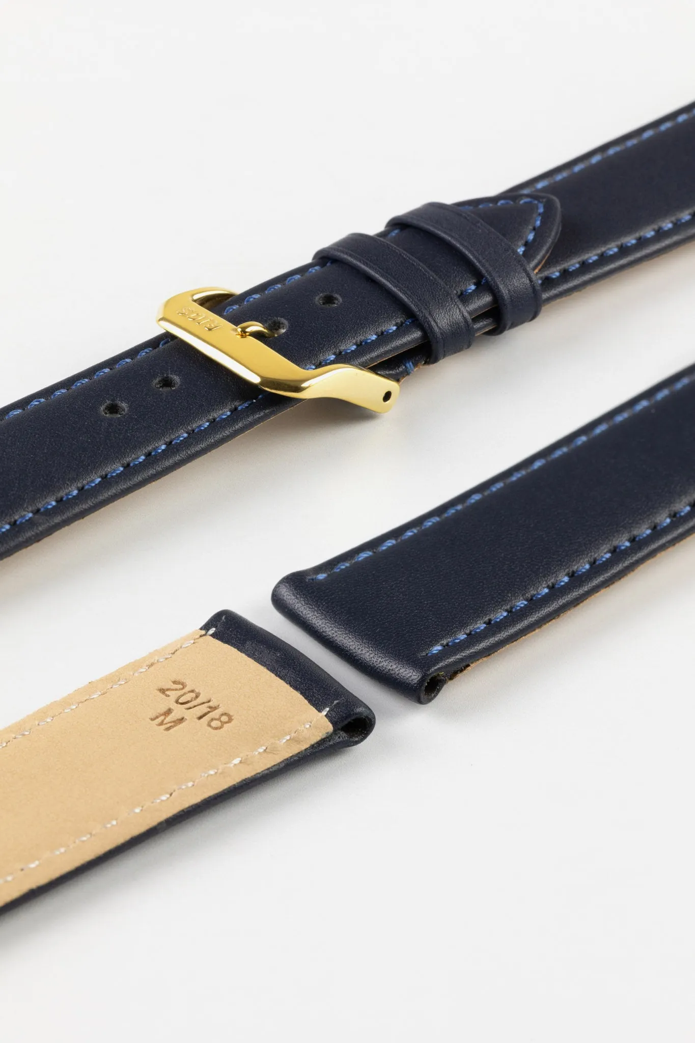 RIOS1931 TOSCANA Square-Padded Calfskin Leather Watch Strap in OCEAN BLUE
