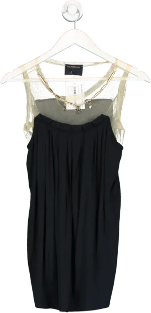 Roberto Cavalli Black Embellished Pleated Top UK 10