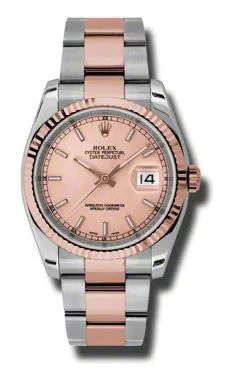 Rolex - Datejust 36mm - Steel and Pink Gold - Fluted Bezel