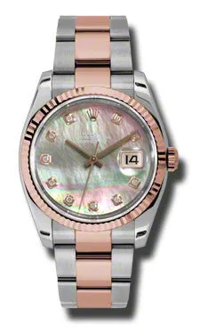 Rolex - Datejust 36mm - Steel and Pink Gold - Fluted Bezel