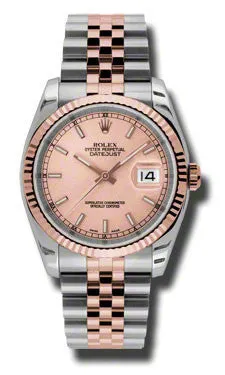 Rolex - Datejust 36mm - Steel and Pink Gold - Fluted Bezel