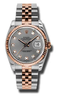 Rolex - Datejust 36mm - Steel and Pink Gold - Fluted Bezel