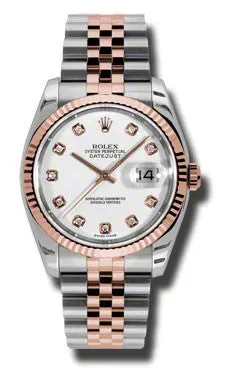 Rolex - Datejust 36mm - Steel and Pink Gold - Fluted Bezel