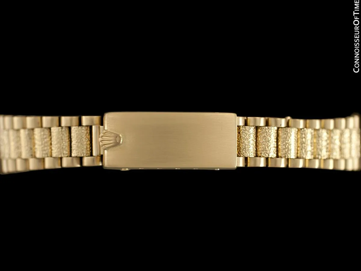 Rolex President Datejust Ladies Bark Finish Champagne Dial Watch, Ref. 6901 - 18K Gold