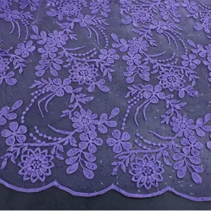 Rosalia Guipure Lace Fabric Lilac 120cm
