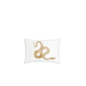 SAFARA SNAKE IVORY GOLD PILLOW