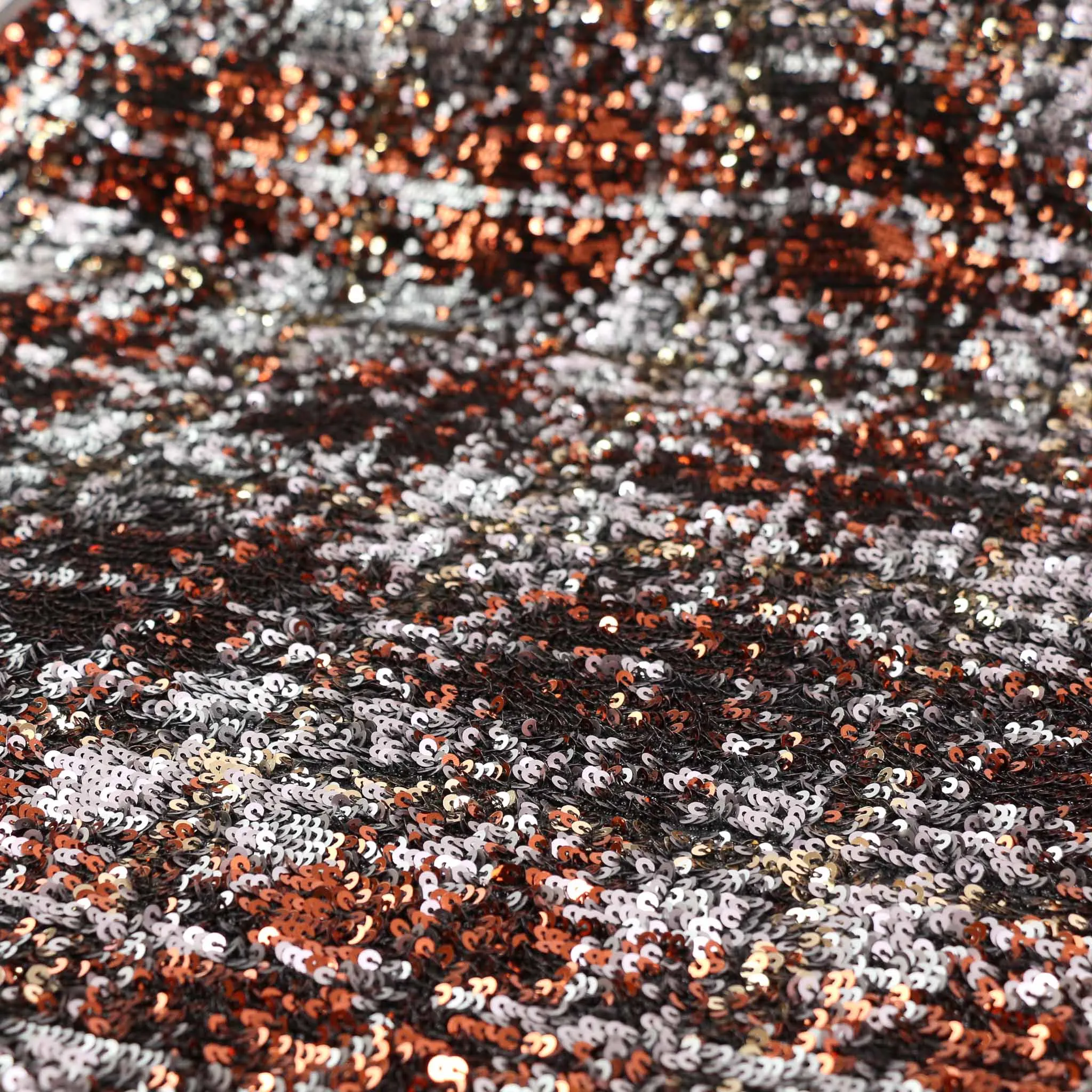 Sequin Fabric - Blue, Copper