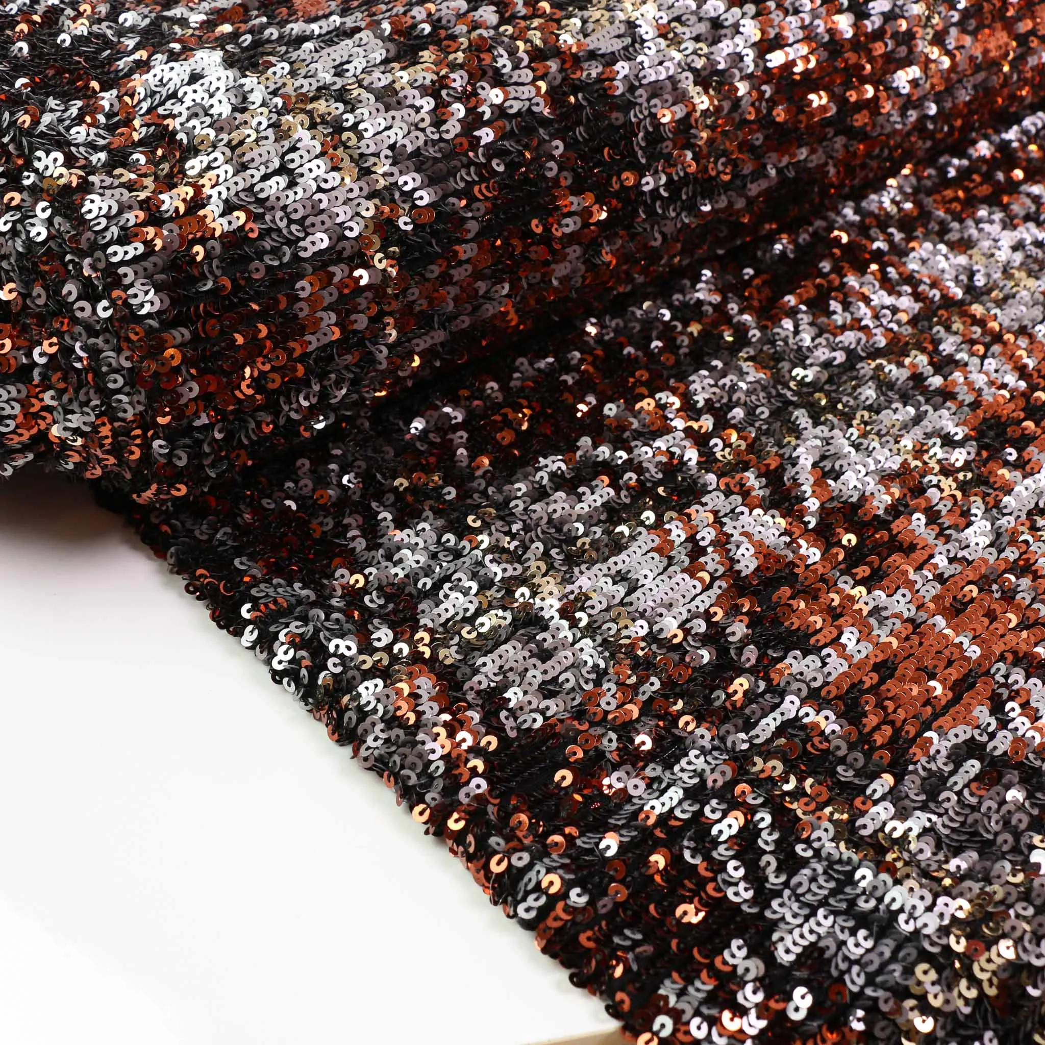 Sequin Fabric - Blue, Copper