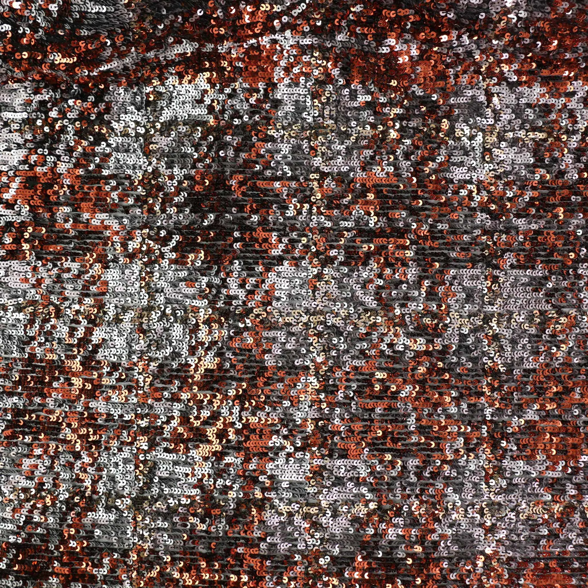 Sequin Fabric - Blue, Copper