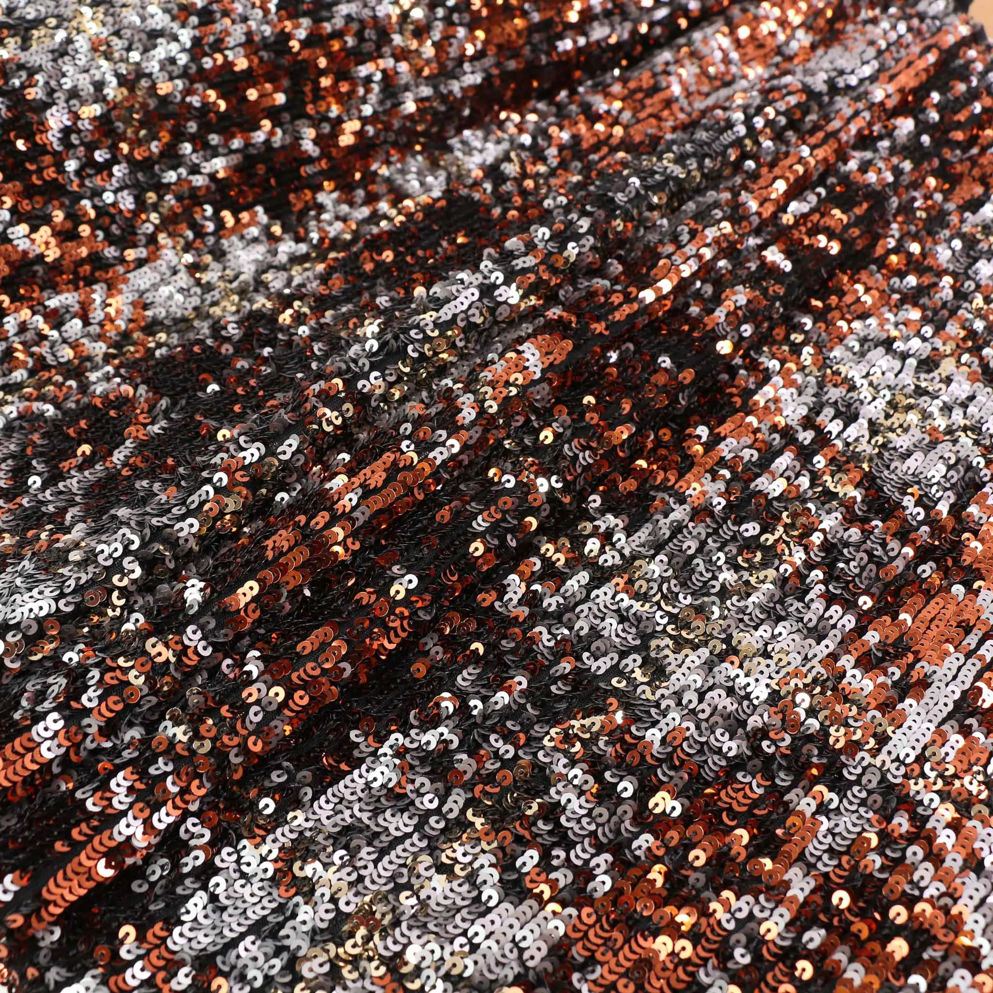 Sequin Fabric - Blue, Copper