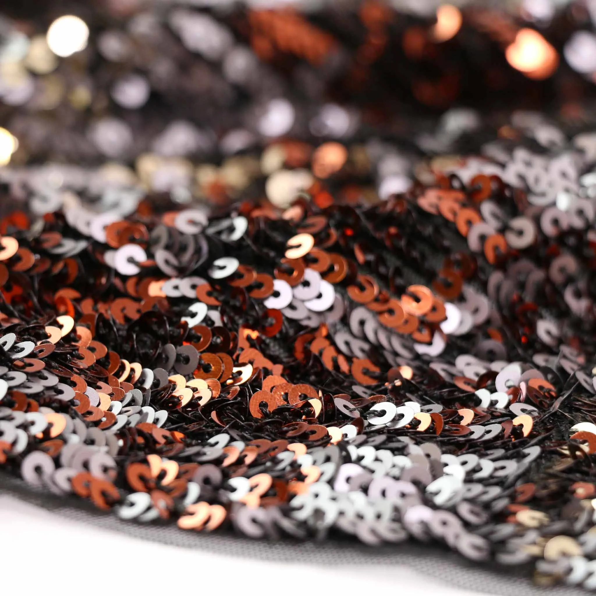 Sequin Fabric - Blue, Copper